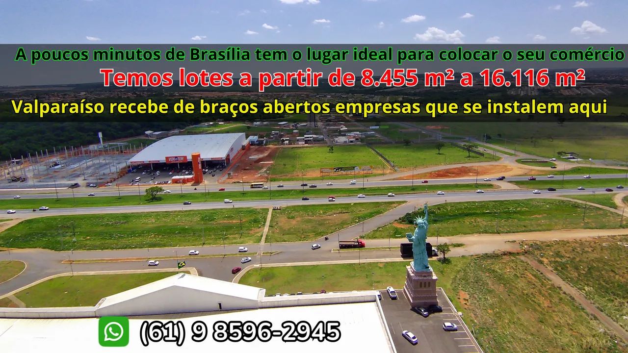 Construa sua empresa ou galpão o lado da BR em Valparaíso e poucos minutos de Brasília.
