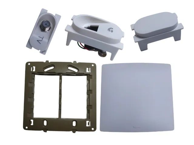 Suporte Tomada, Tomada Coaxial Tv, Tomada Telefone, Módulo cego Pial Legrand Nereya
