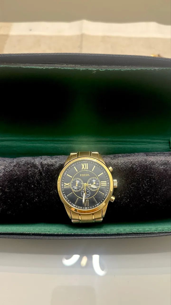Relógio Cronógrafo Fossil Masculino - Dourado - Foto 3