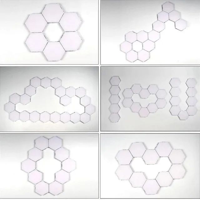5 Lâmpadas Luminária Quântica Led Hexagonal Touch Modular Ambiente Decorativo Sensivel  - Foto 3