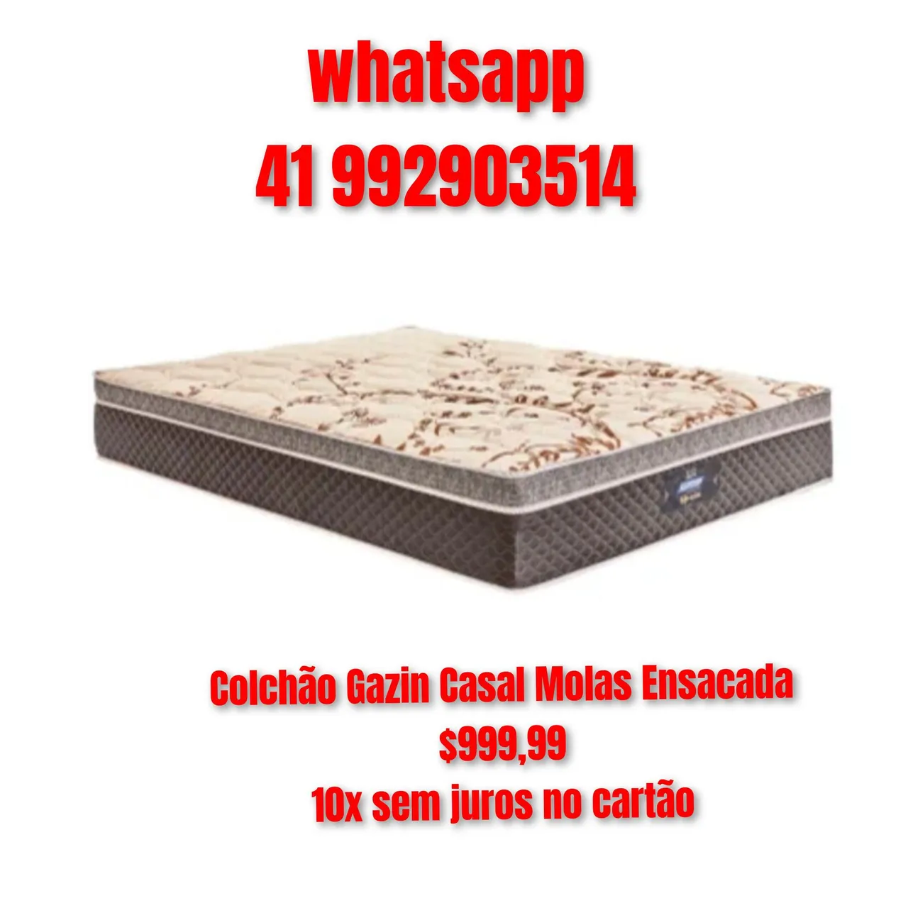 Colchão Gazin Casal Molas Ensacada Opala marrom # 10x sem juros