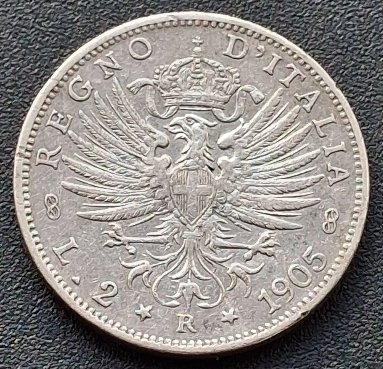 Moeda Antiga - 2 Lire 1905 - Reino da Itália