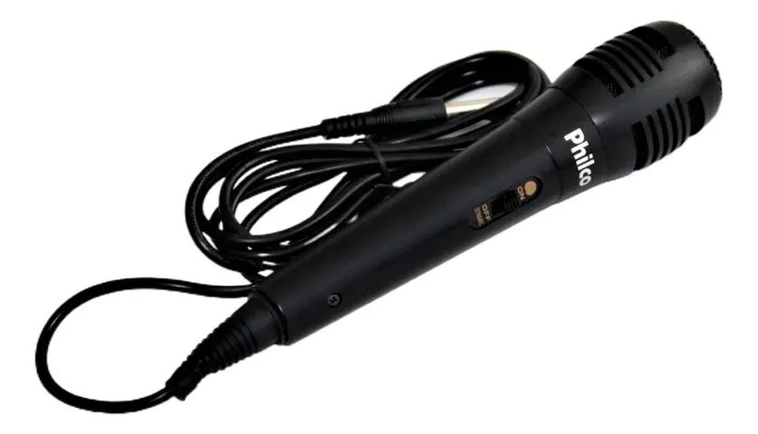 Microfone Preto Com Fio Mini System Philco Pht777n Ph200n Cor Preto P10 - Foto 3