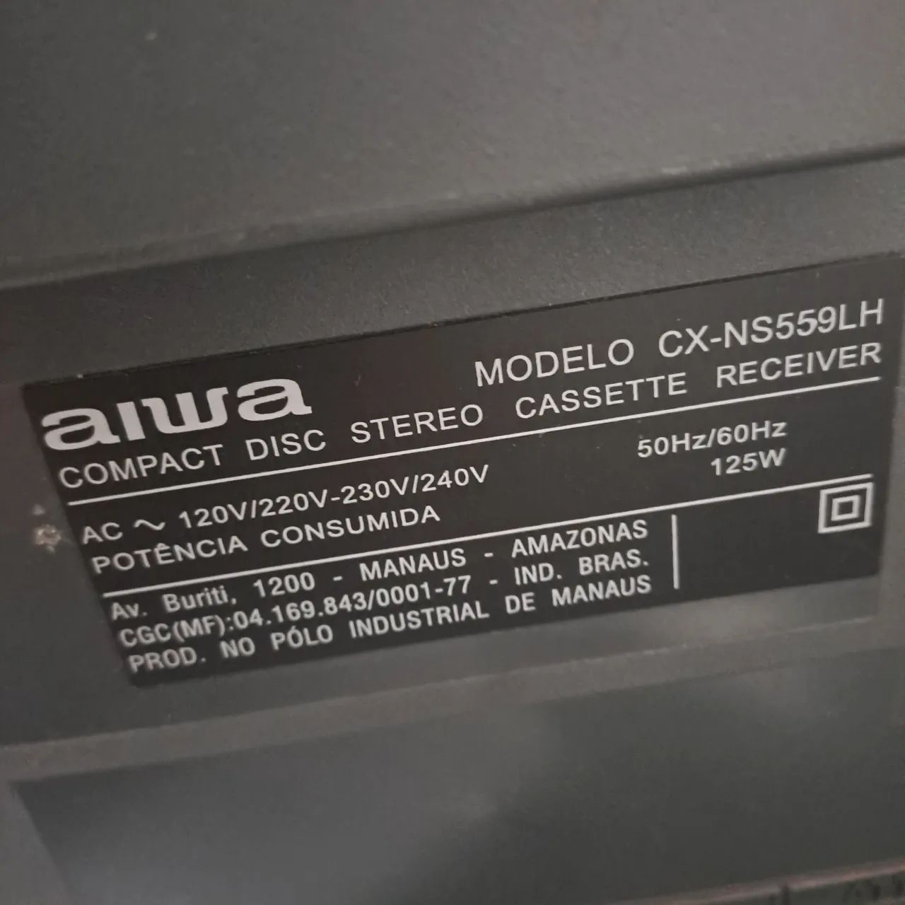 Central do aparelho aiwa nsx=559 - Aparelhos de Som - Santa Amélia
