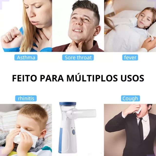 Inalador Nebulizador Portátil Ultrassónico 1 Bico 2 Mascaras - Foto 5