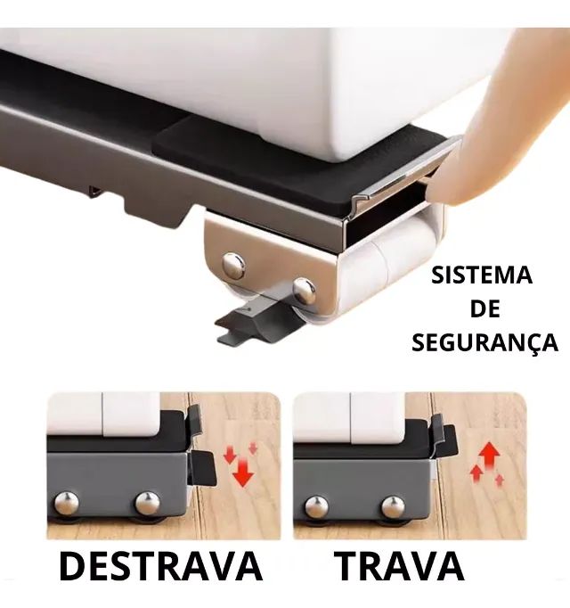 Base Suporte Com Rodinhas Para Mover Arrastar Móveis - Foto 4