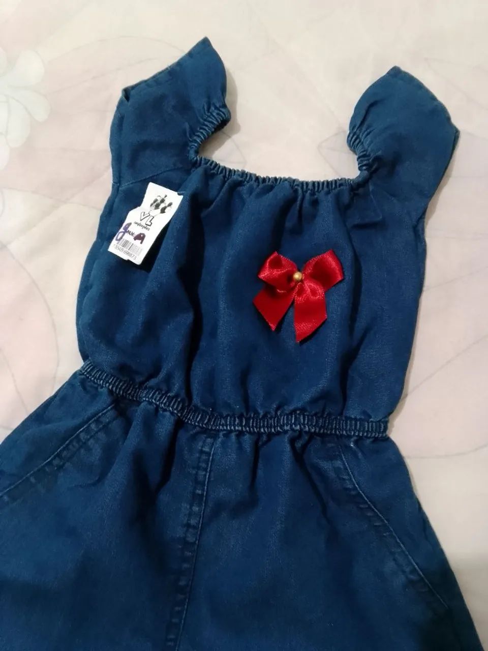 Macacão Jeans Bebê Menina M - Foto 2