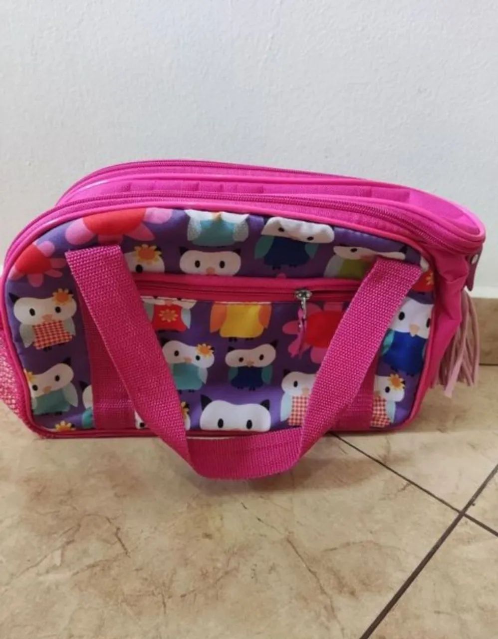 Bolsa / Lancheira Mood com estampa de corujas - Foto 3