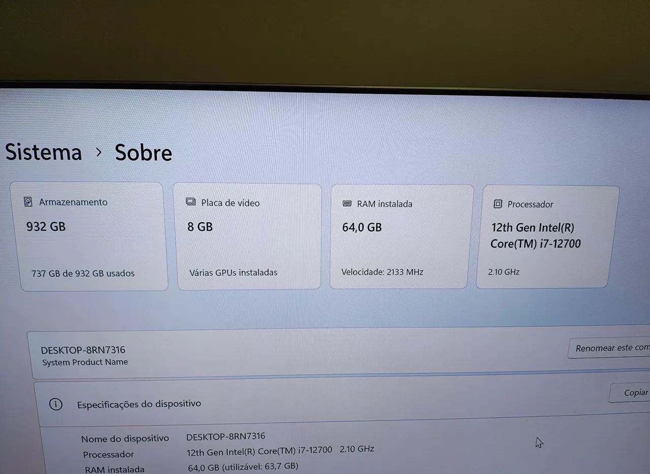 PC Gamer Asus - Intel Core  i7, 64 RAM, SSD 1TB, NVidia RTX 3060 + Monitor Ultrawide 29" - Foto 5