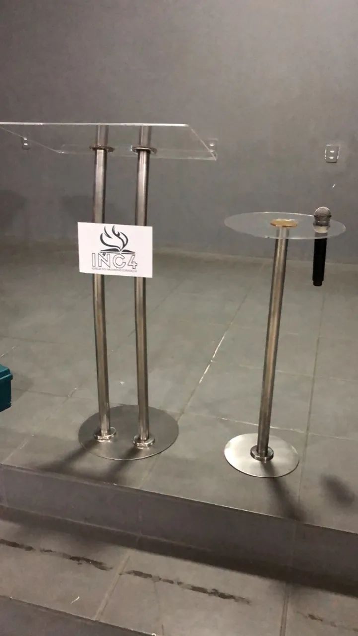 Stainless steel and acrylic pulpit