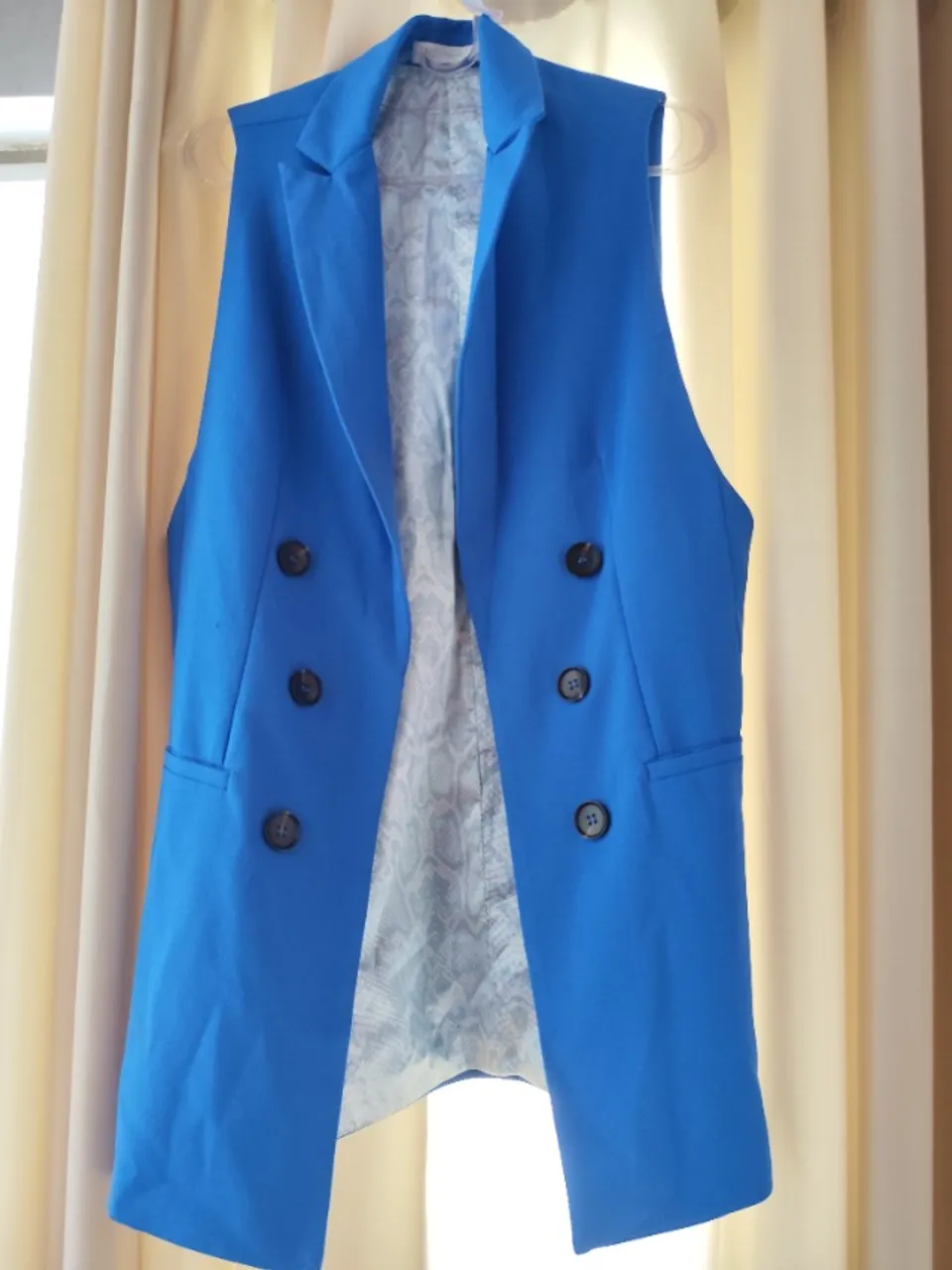 Casaco colete azul escuro feminino tamanho único veste 38 ao 42