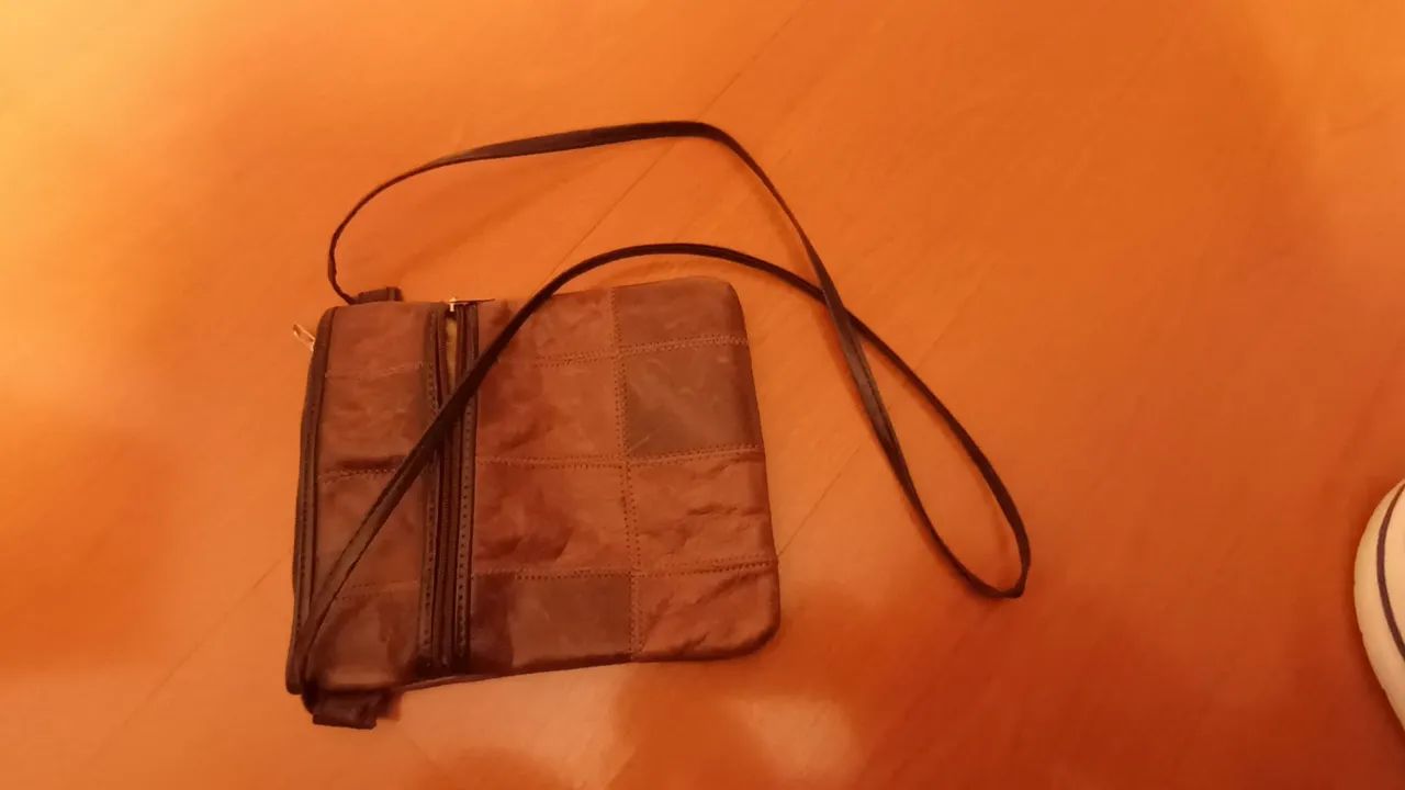 Bolsa transversal couro marrom 19x23 - Foto 3