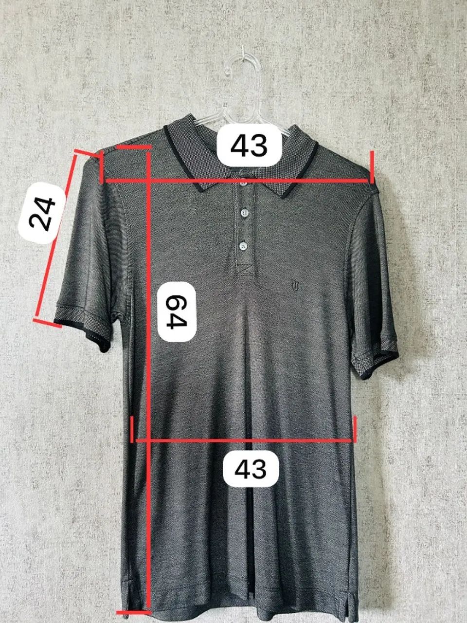 Camisa Polo Cinza Escuro - Foto 3