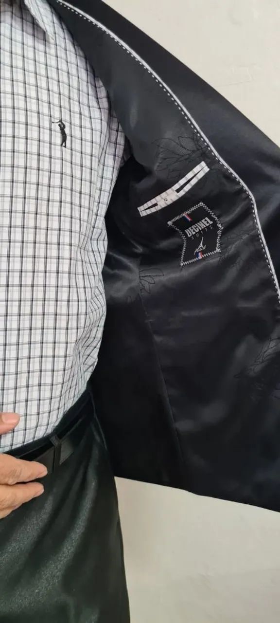 Kit Terno e calça preto chumbo 56 elegante usado 1x - Foto 2