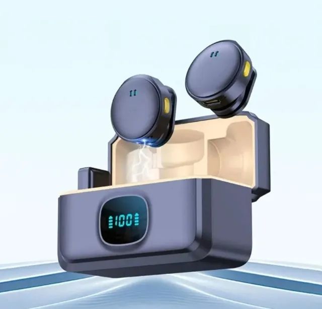 Microfone Duplo de Lapela Q8 s/ Fio USB-C p/ Smartphone - Foto 3