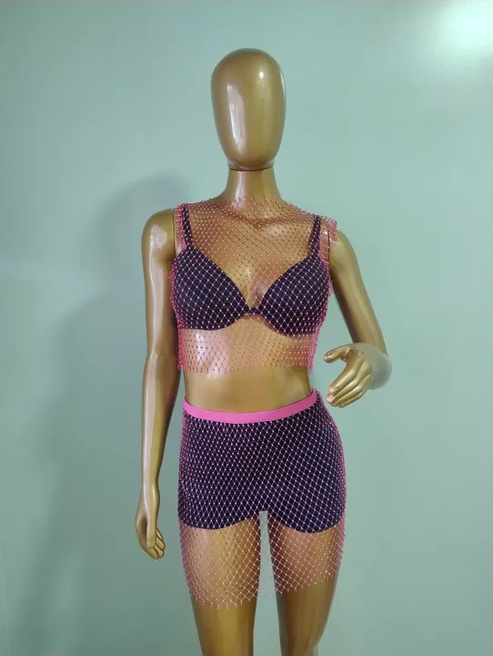 Conjunto de strass pink