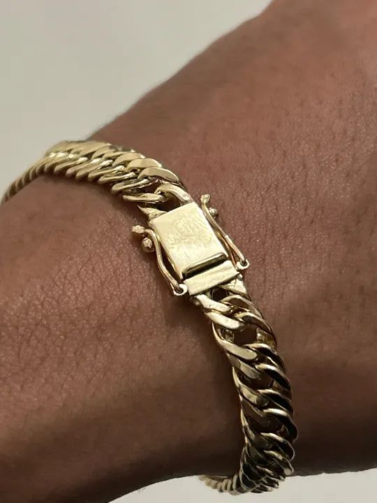 Pulseira 30g maciço ouro 18 modelo grumet - Foto 2