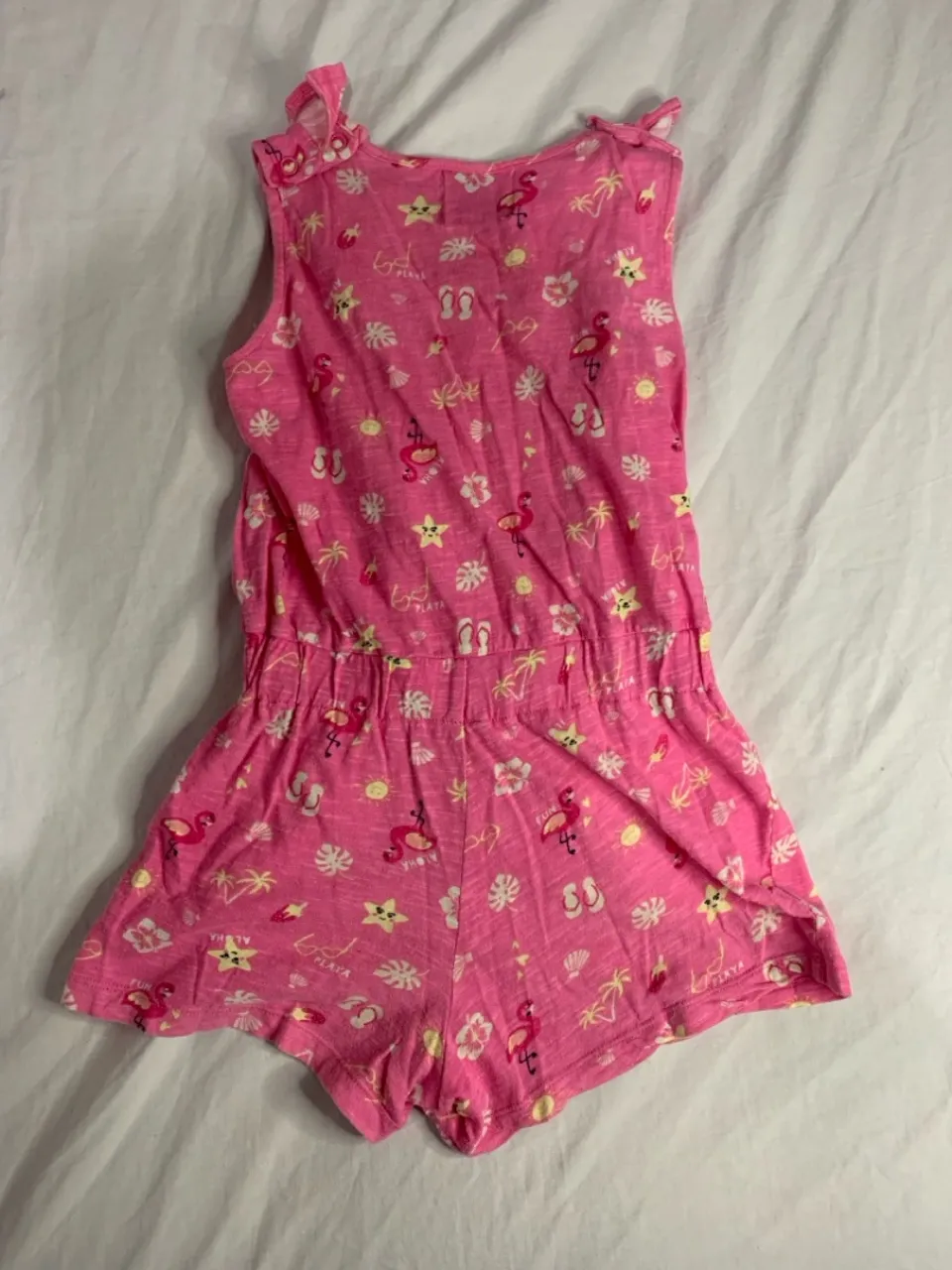 Macacão Rosa Infantil Estampado - Praia e Verão