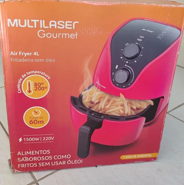 Fritadeira Elétrica Air Fryer 4l Vermelha 4 Litros NOVA Multilaser - Foto 2