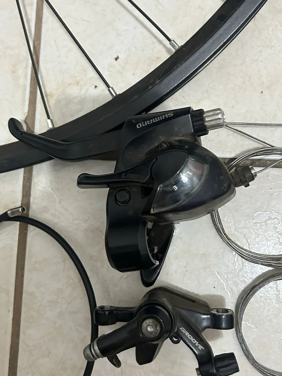 Kit rodas, manetes de freio e cabos - Foto 3