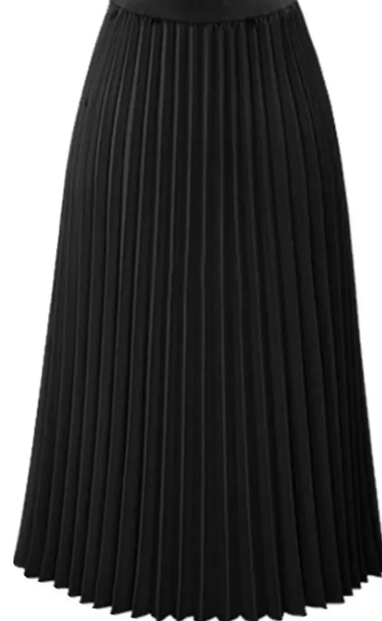 Saia Plissada Preta Elegante