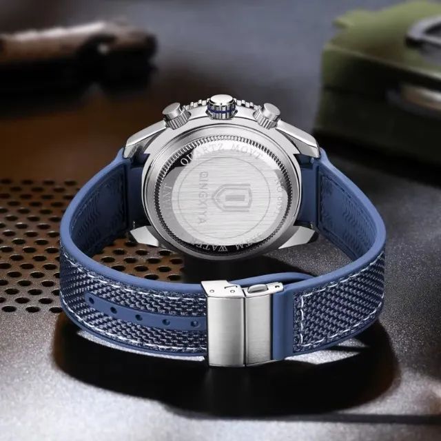 Relógio esportivo em metal com pulseira com acabamento e Nilon - Foto 2