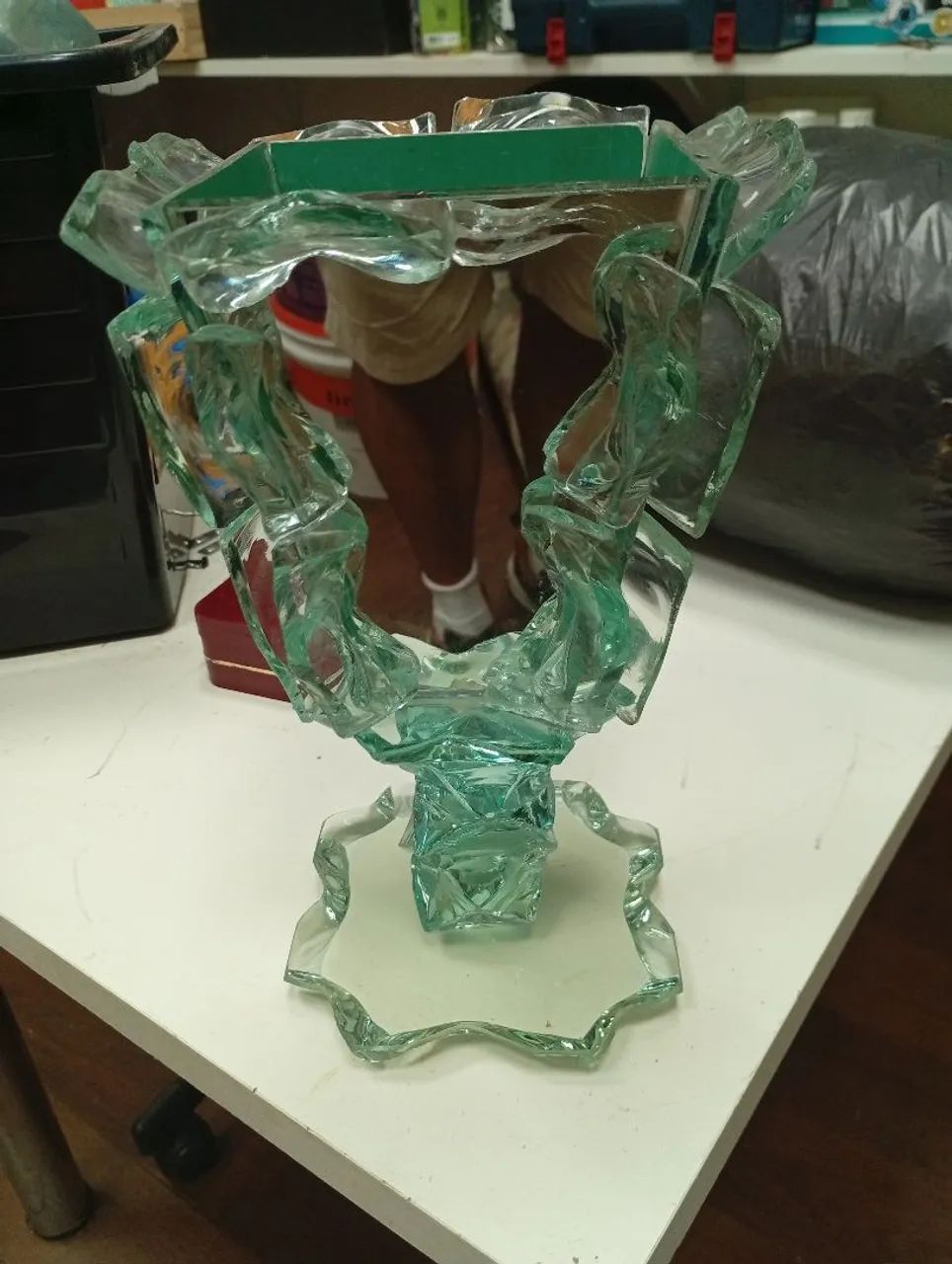 Vaso de vidro retrô 