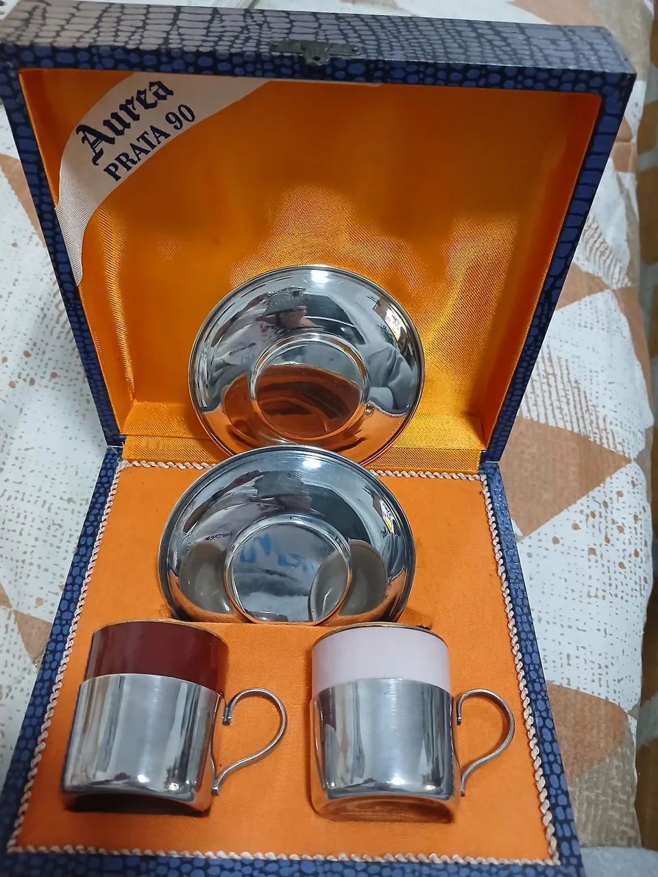 Xícaras Aurea prata 90 antigas - Foto 3
