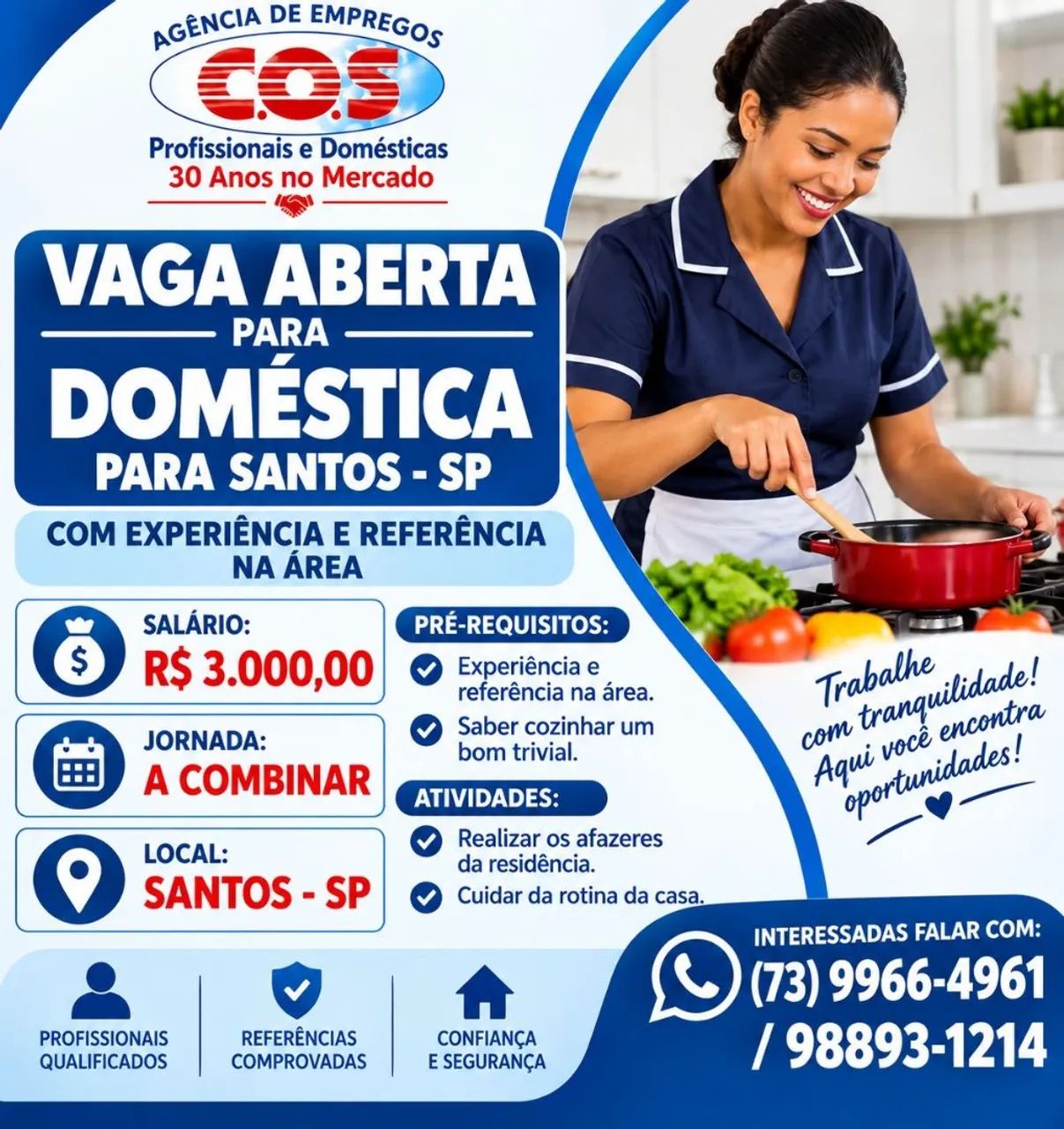 VAGA PARA SANTOS