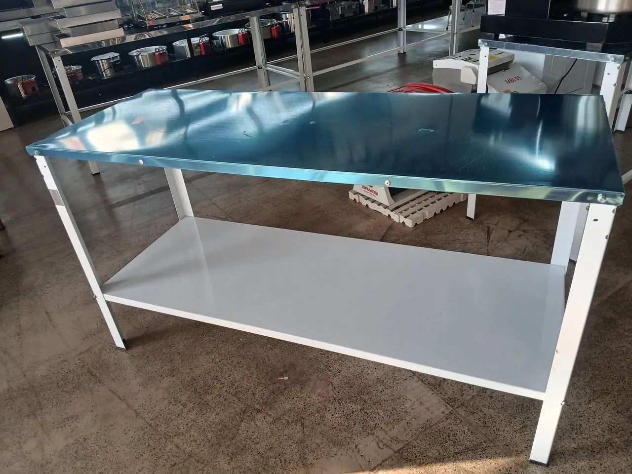Mesa inox Braesi 160x60 com Paneleiro  - Foto 2