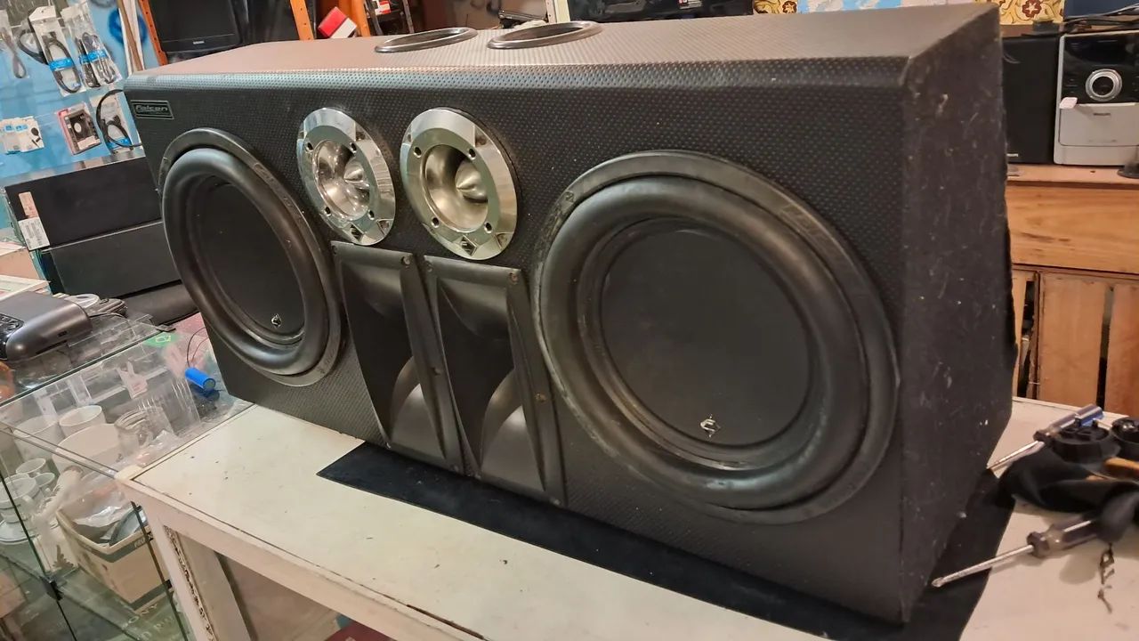 Caixa trio falcon subwoofer 12 driver corneta tweeter  - Foto 3