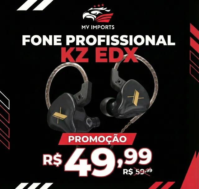 Fone Profissional Kz Edx Com Microfone Sem Microfone