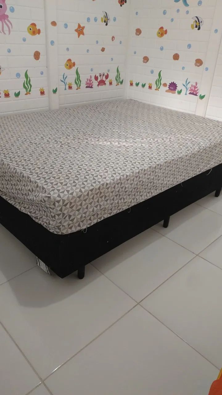CAMA BOX + COLCHÃO CASAL