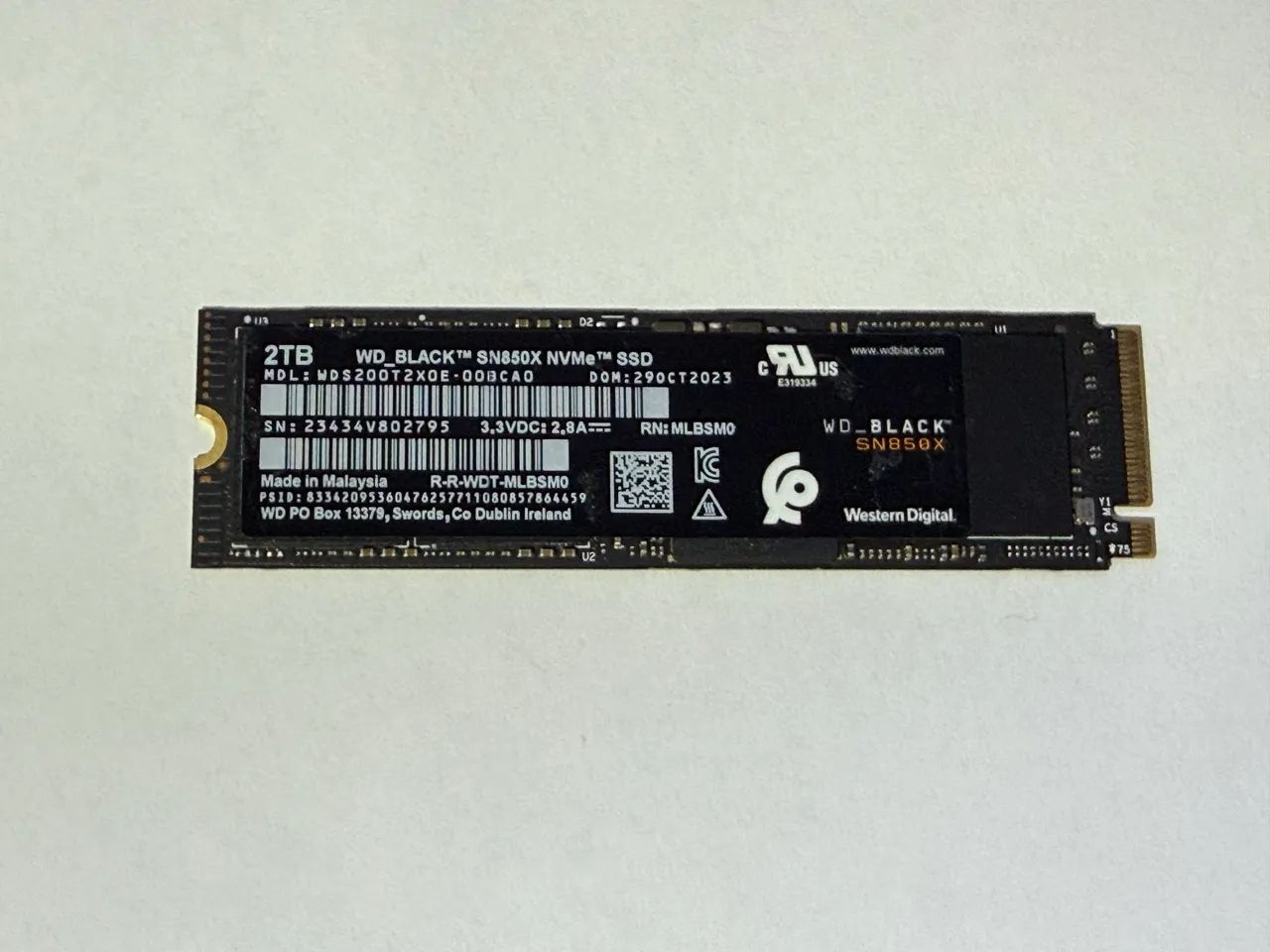 SSD WD BLACK SN850X, 2TB, M.2 2280, PCIE NVME, LEITURA 7300 MB/S