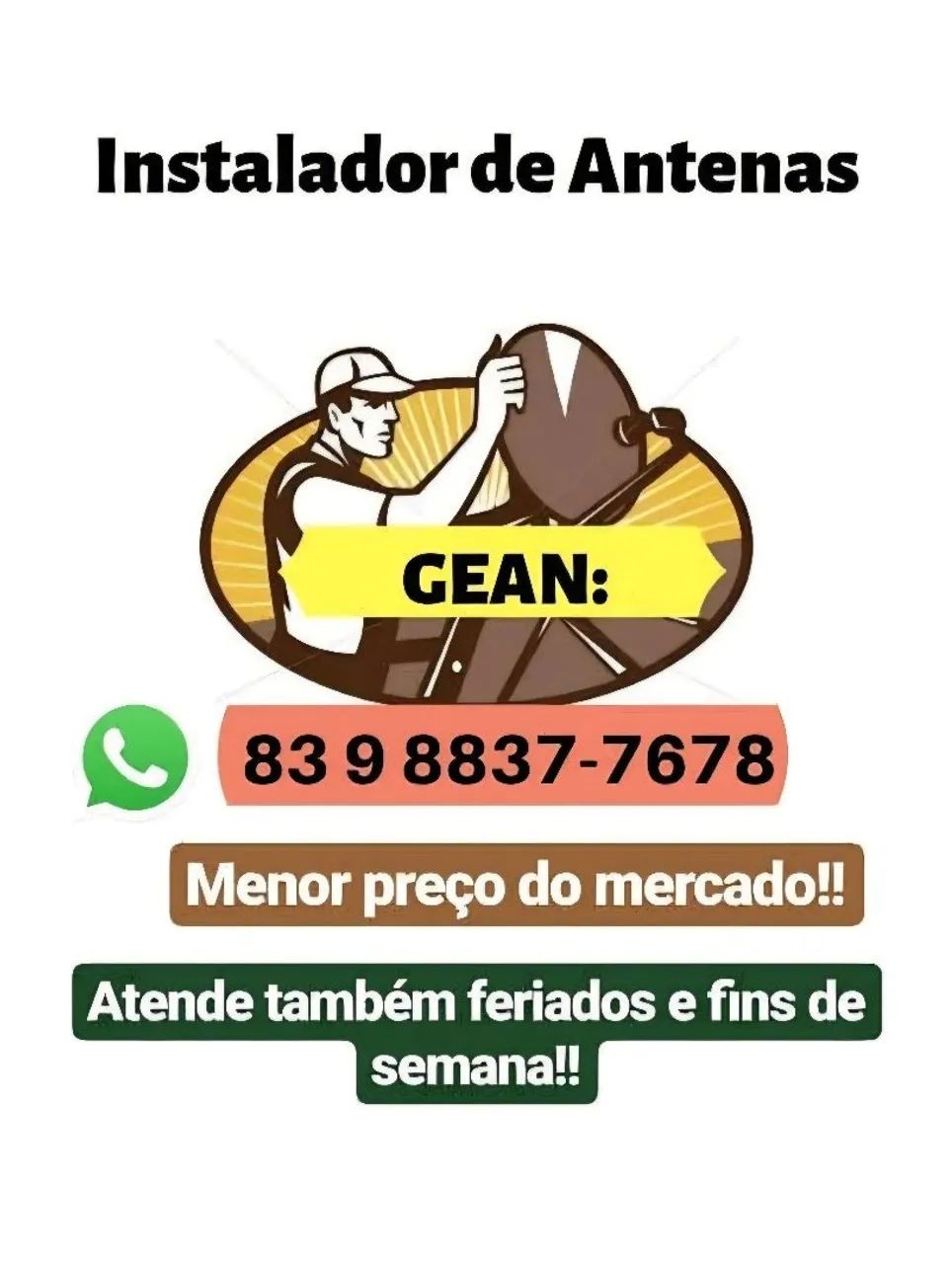 Instalador de antenas disponível 
