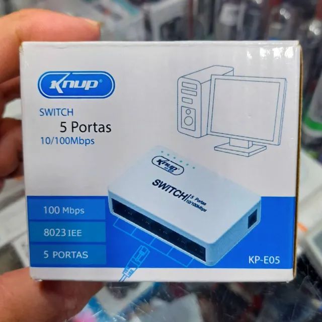 Switch para cabo de Internet RJ45 com 5 portas