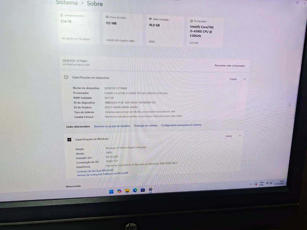 Computador ALL in onde. HP Eliteone 800 - Foto 5