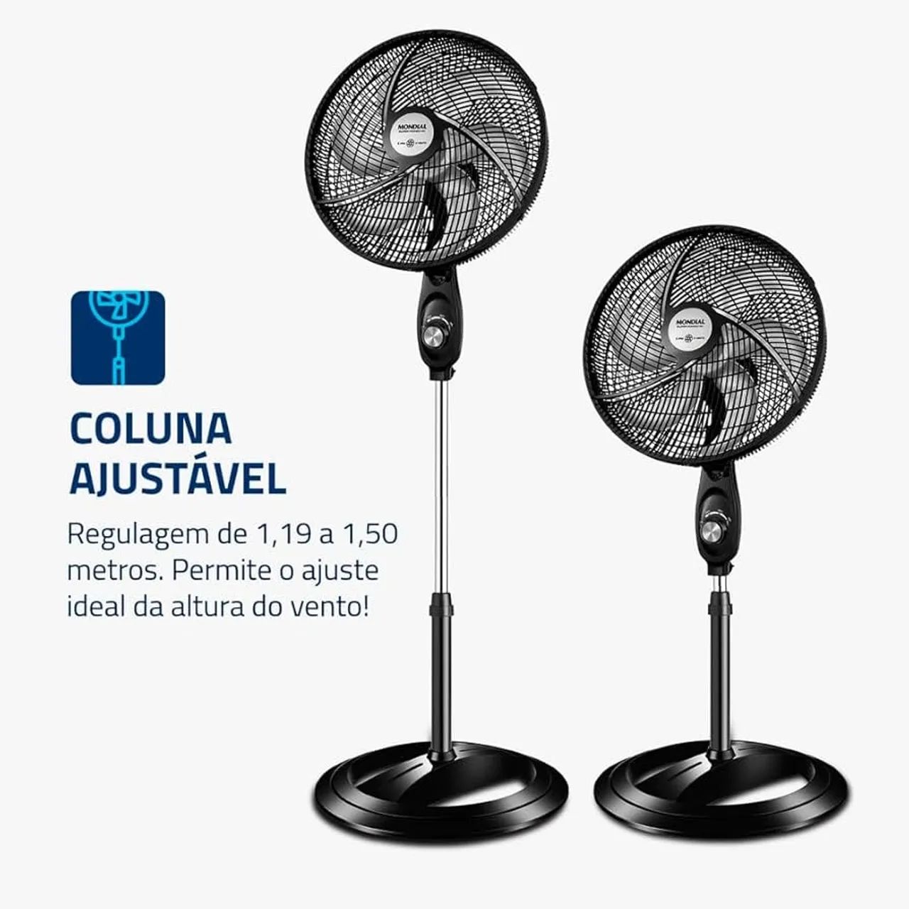 Ventilador de Coluna Super Power com 6 Pás 40cm VSP-40C-NB 140wPreto - Mondial - Foto 3