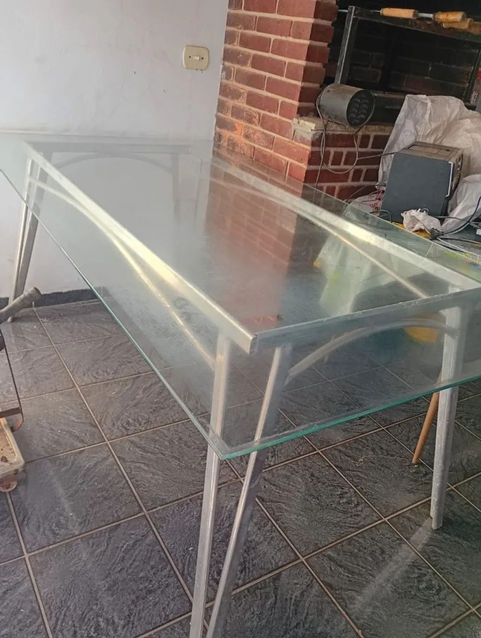 Mesa de aluminio retangular