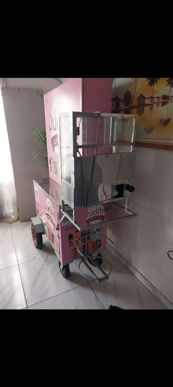Carrinho de lanches e bomboniere com rodas - Foto 3