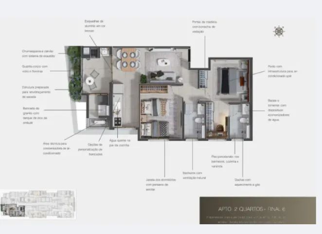 Ap na planta, 2 Dorm - Villa branca - Foto 2