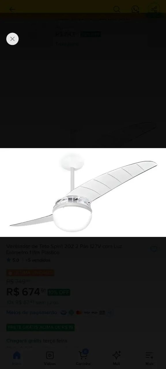 Ventilador de teto 