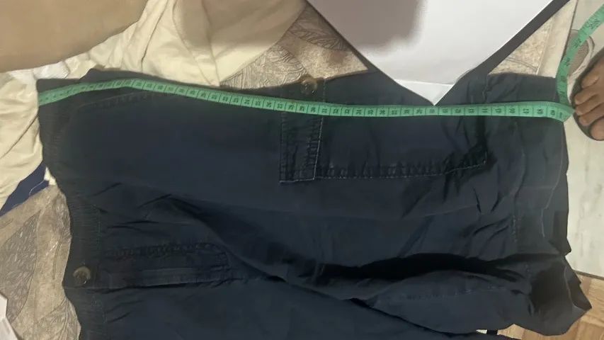 Short Cargo Azul Marinho - Manequim 38-40 com Elastano e Cordão - Foto 3