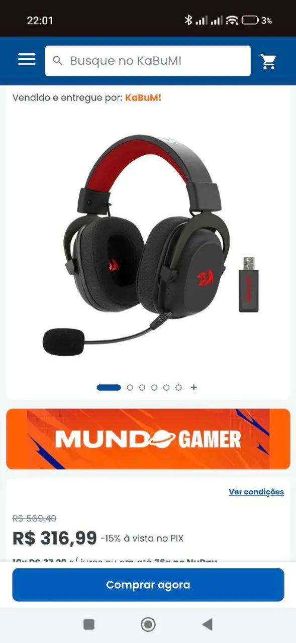 Headset Zeus pro sem fio 