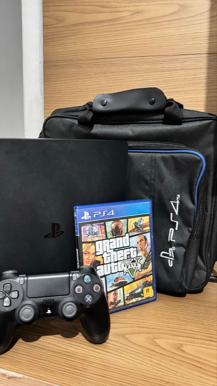 Ps4 + controle + jogos + bolsa ps4