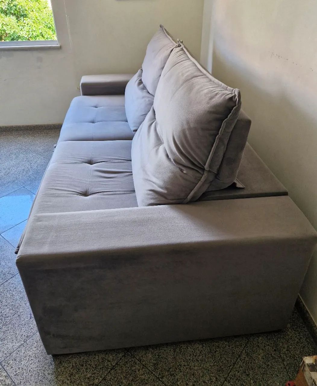 Sofá 4 lugares todo Chaise retrátil  - Foto 5