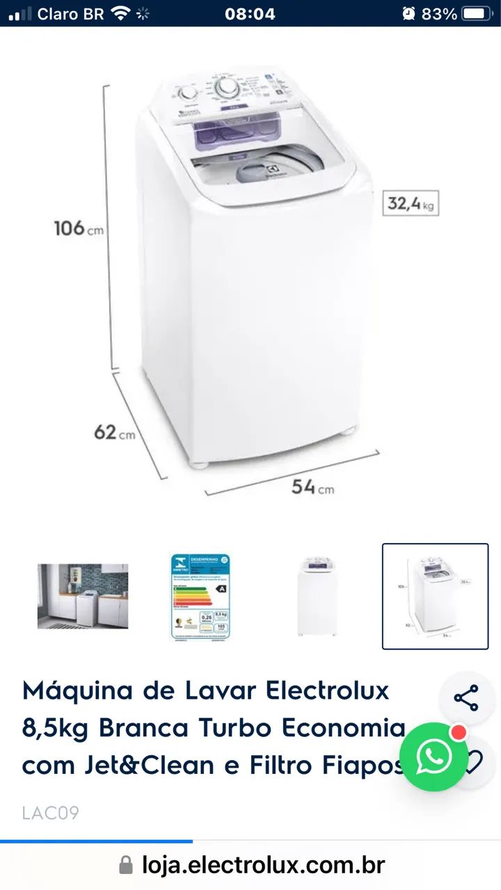 Maquina de lavar 8.5 