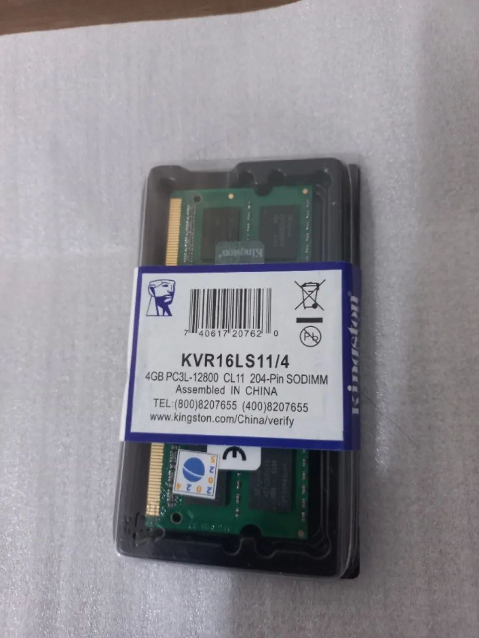 Memória Notebook 4GB DDR3L 1600 Kingston KVR16LS11/4