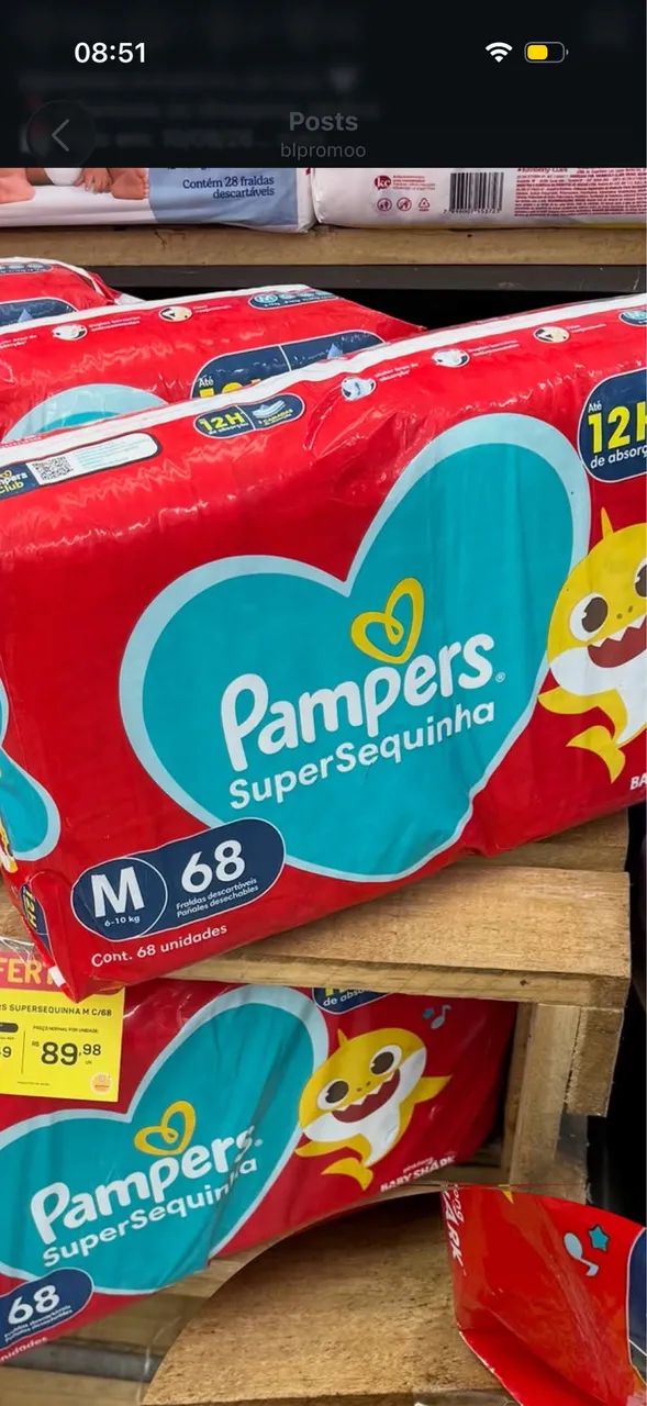 2 pacotes de Fralda Pampers M