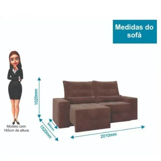 Sofa retratiil e reclinavel veludo marrom PAGAMENTO SÓ NA ENTREGA  - Foto 2